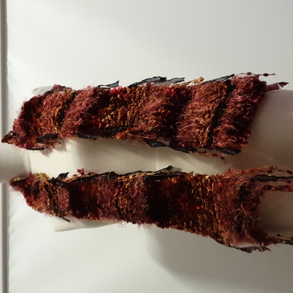 Multicoloured Warm fluffy Wool Knitted Scarf - Picture 7 of 7